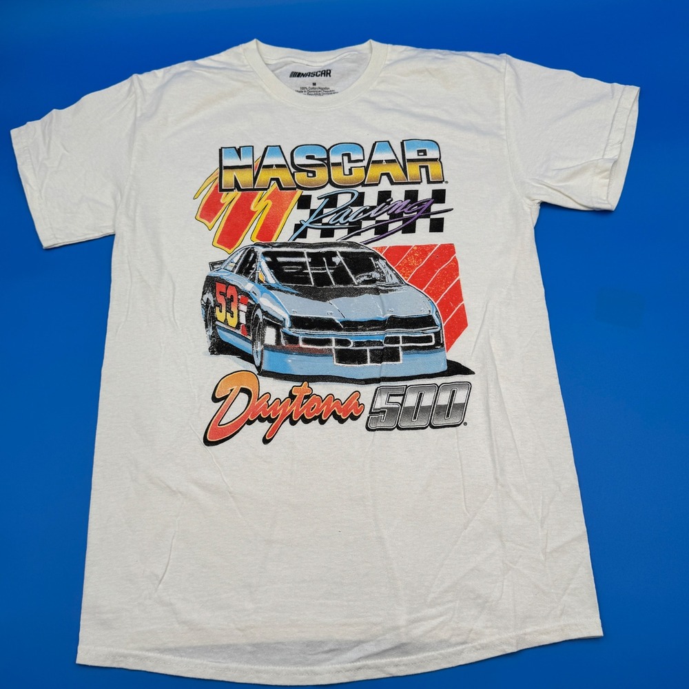 NASCAR Racing Daytona 500‎ Graphic T Shirt White Men's Size Medium